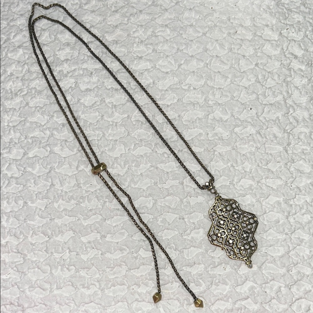Kendra Scott Kathy Filigree Pendant Necklace in Brass finish